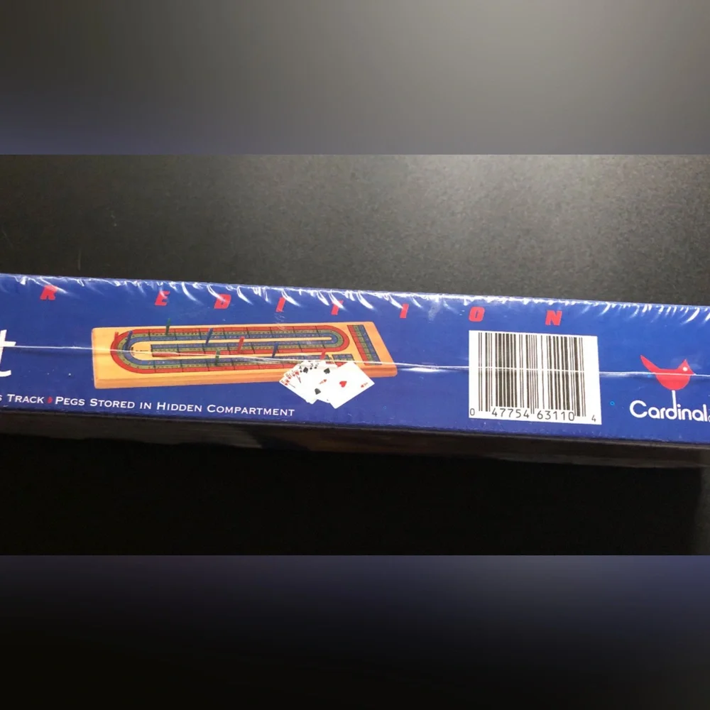 Vintage 1997 Cardinal Deluxe Solid Wood Cribbage Set, Premier Edition, Sealed